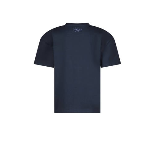 VINGINO T-shirt met tekst donkerblauw Meisjes Katoen Ronde hals Tekst 128