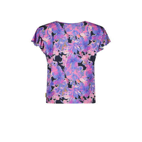 VINGINO T-shirt met all over print paars donkerblauw Meisjes Viscose Ronde hals 128