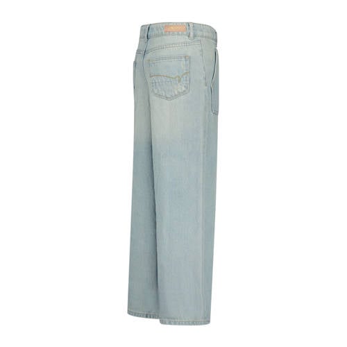 VINGINO high waist wide leg jeans Cassie light vintage Blauw Meisjes Denim 140
