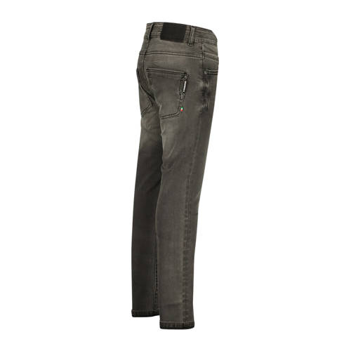 VINGINO tapered fit jeans Giovanni dark grey vintage Grijs Jongens Stretchdenim 128