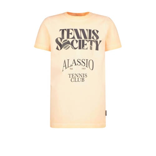 Vingino T-shirt met tekst licht oranje Jongens Katoen Ronde hals Tekst