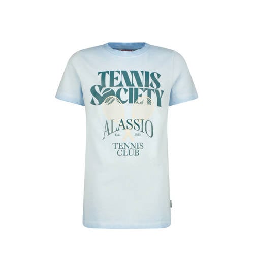 Vingino T-shirt met tekst lichtblauw Jongens Katoen Ronde hals Tekst
