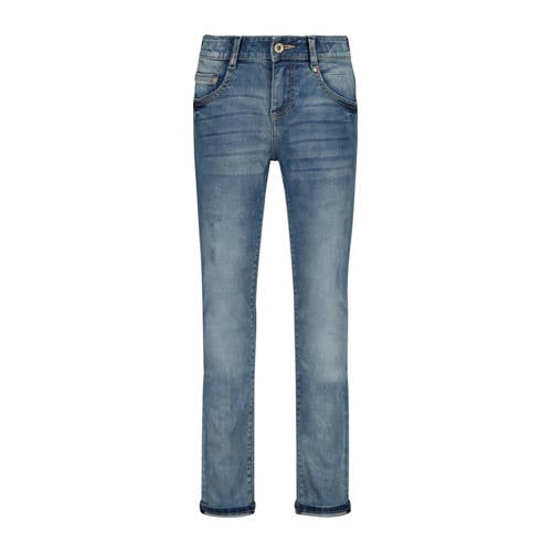Vingino slim fit jeans Giovanni mid blue wash Blauw Jongens Stretchdenim