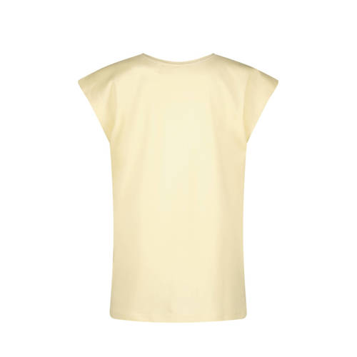 VINGINO T-shirt met tekst lichtgeel paars Meisjes Katoen Ronde hals Tekst 128