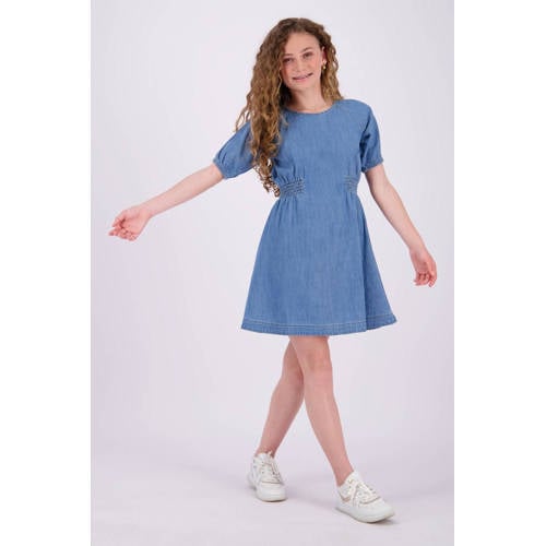 VINGINO spijkerjurk mid blue wash Blauw Meisjes Denim Ronde hals Effen 128