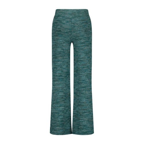 VINGINO gemêleerde wide leg broek petrol Blauw Meisjes Polyester Melée 128