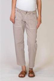 thumbnail: dames LOVE2WAIT loose fit broek van stretchkatoen met regular waist, elastische tailleband en effen