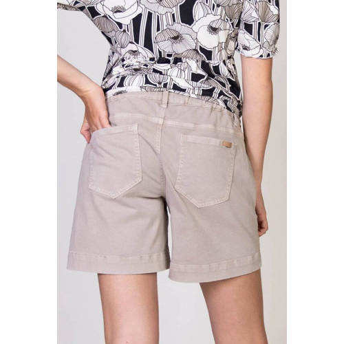 love2wait regular fit short zand Korte broek Beige Dames Stretchdenim Effen 26