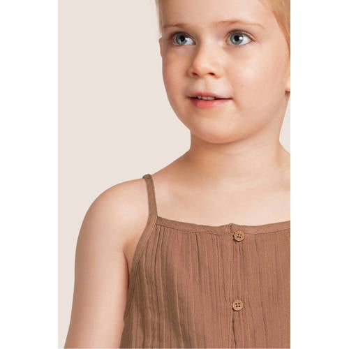 Your Wishes top Jessica bruin Meisjes Katoen Vierkante hals Effen 110
