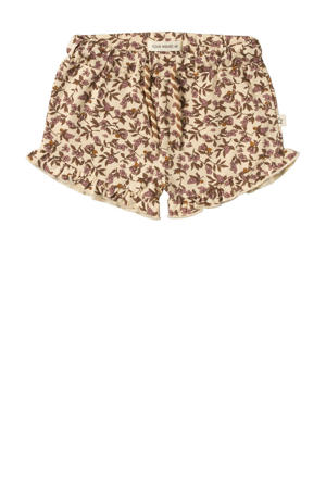 baby regular fit casual short Amira met fruitprint ecru/oudroze/bruin