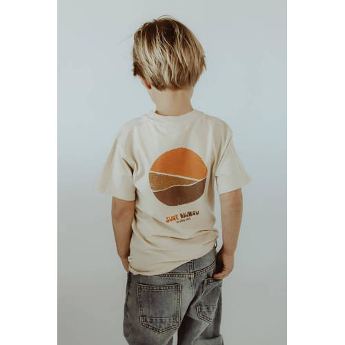 Your Wishes T-shirt Pixel met backprint ecru Jongens Stretchkatoen Ronde hals 110