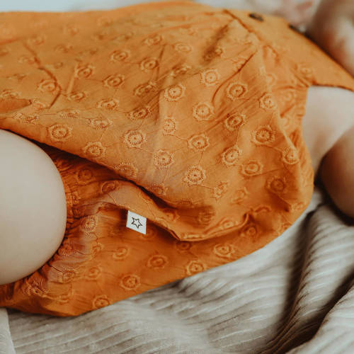 Your Wishes romper oranjebruin Meisjes Katoen Ronde hals Effen 50