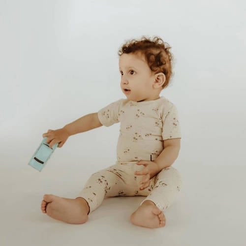 Your Wishes baby T-shirt Paulo met all over print offwhite Ecru Jongens Stretchkatoen Ronde hals 50