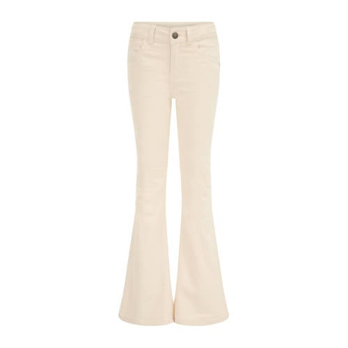 WE Fashion Blue Ridge flared jeans zand Beige Meisjes Stretchdenim Effen - 104