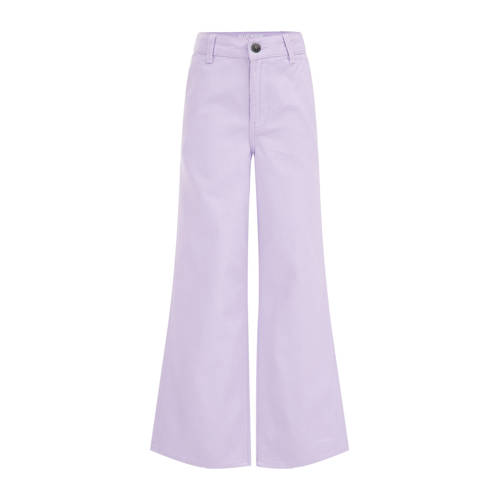 WE Fashion Blue Ridge high waist wide leg broek lila Jeans Paars Meisjes Denim - 104