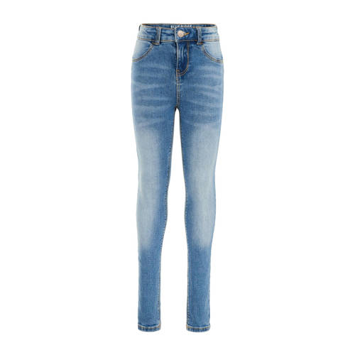 WE Fashion Blue Ridge super skinny jegging medium blue denim Jeans Blauw Meisjes Stretchdenim - 104