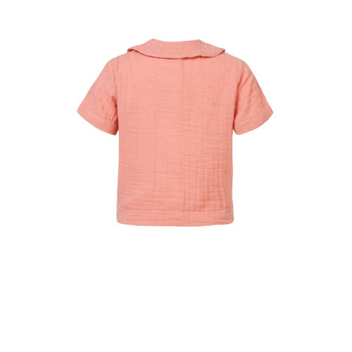 Noppies blouse roze Meisjes Katoen Ronde hals Effen 104