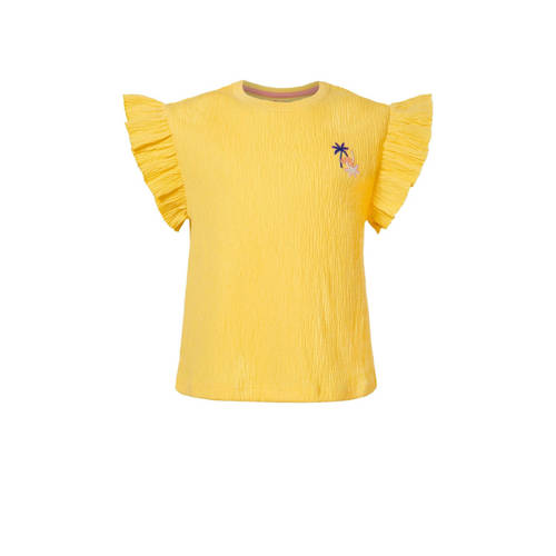 Noppies T-shirt met printopdruk geel Meisjes Katoen Ronde hals Printopdruk
