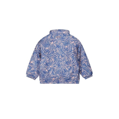 Tumble 'n Dry zomerjas Lilas met all over print blauw lichtroze Meisjes Polyester Opstaande kraag 122
