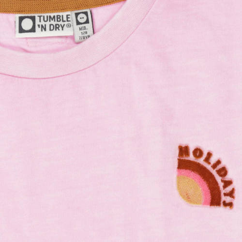 Tumble 'n Dry T-shirt Mia lichtroze Meisjes Katoen Ronde hals Effen 92