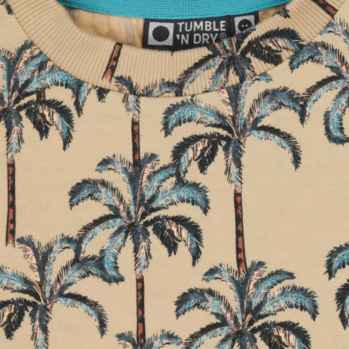 Tumble 'n Dry T-shirt Bakersfield met all over print zand groen Beige Jongens Katoen Ronde hals 146 152