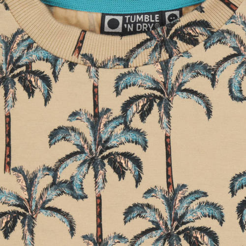 Tumble 'n Dry T-shirt Bakersfield met all over print zand groen Beige Jongens Katoen Ronde hals 122