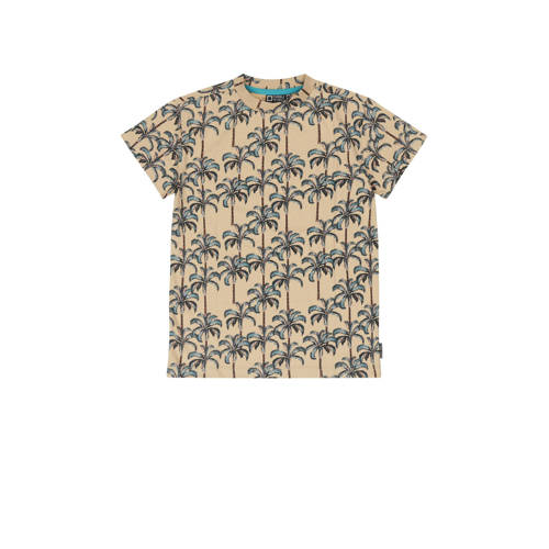 Tumble 'n Dry T-shirt Bakersfield met all over print zand/groen Beige Jongens Katoen Ronde hals