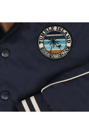 thumbnail: Blauwe jongens Tumble 'n Dry bomberjack zomer Sevan navy van gerecycled polyester met lange mouwen, ronde hals en drukknoopsluiting