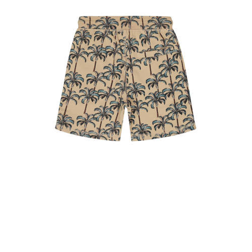 Tumble 'n Dry regular fit sweatshort Fontana met all over print zand groen Ecru Jongens Katoen 164