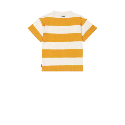 Tumble 'n Dry gestreept T-shirt Gianni geel ecru Jongens Biologisch katoen Ronde hals 134 140