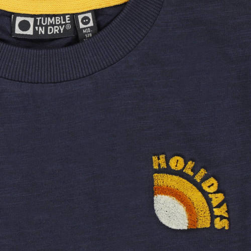 Tumble 'n Dry T-shirt Lucca navy blauw Jongens Biologisch katoen Ronde hals 116
