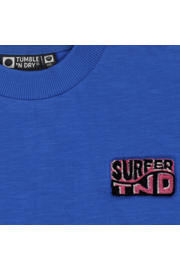 thumbnail: Blauwe jongens Tumble 'n Dry T-shirt Juno Beach met korte mouwen en ronde hals