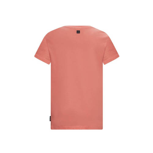 Retour Jeans T-shirt Zeb met printopdruk koraal Oranje Jongens Katoen Ronde hals 116