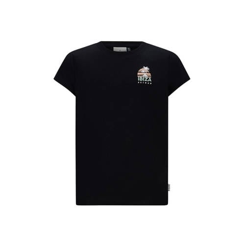 Retour Jeans T-shirt Bondy met printopdruk zwart Meisjes Katoen Ronde hals - 116