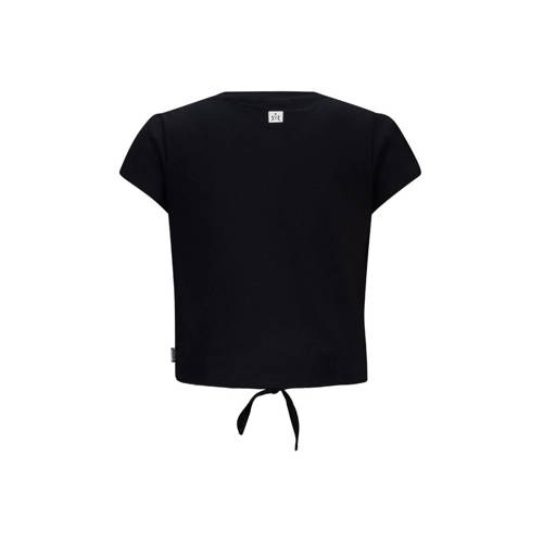 Retour Jeans T-shirt Nice met printopdruk zwart Meisjes Katoen Ronde hals 116