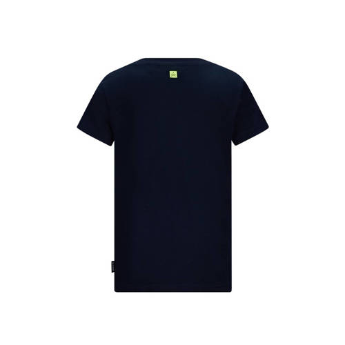Retour Jeans T-shirt Victor met printopdruk donkerblauw Jongens Katoen Ronde hals 116