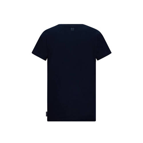 Retour Jeans T-shirt Raoul met printopdruk donkerblauw Jongens Katoen Ronde hals 122 128