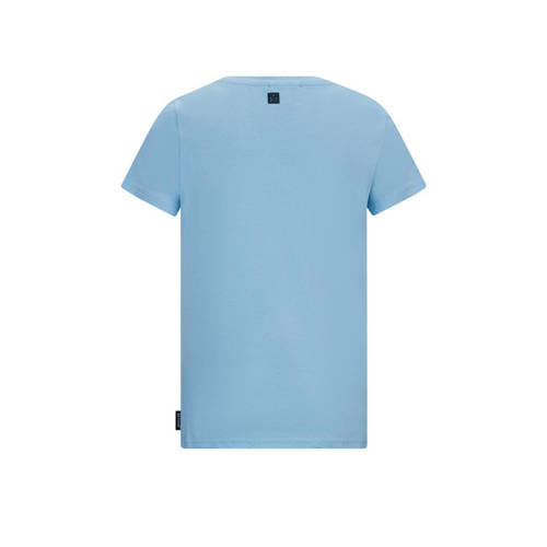 Retour Jeans T-shirt Raoul met printopdruk lichtblauw Jongens Katoen Ronde hals 116