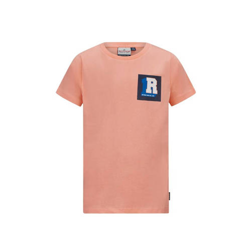 Retour Jeans T-shirt Orlando met printopdruk koraalroze Jongens Katoen Ronde hals