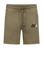 thumbnail: Groene jongens Retour Jeans sweatshort Leandro met effen
