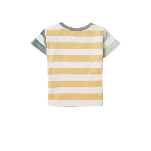 Noppies baby gestreept T-shirt Lake geel Jongens Gerecycled katoen Ronde hals 92