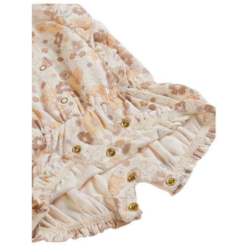 Noppies baby playsuit Connersville met all over print wit Meisjes Katoen Ronde hals 50