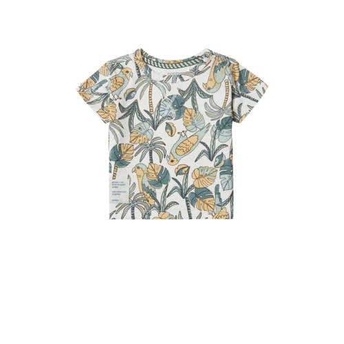 Noppies baby T-shirt met all over print wit Jongens Katoen Ronde hals All over print