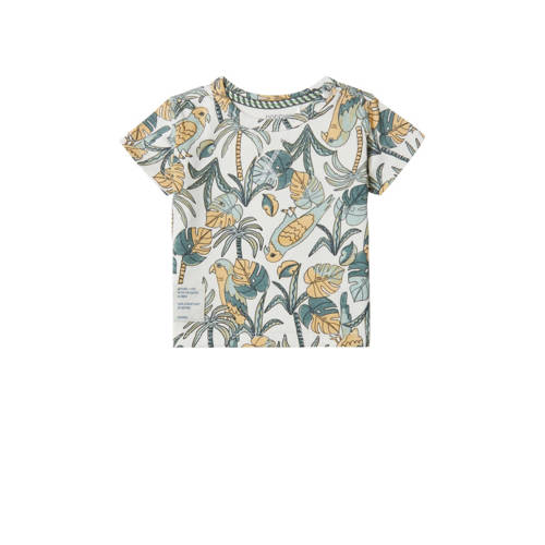 Noppies baby T-shirt met all over print wit Jongens Biologisch katoen Ronde hals