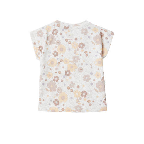 Noppies baby gebloemd T-shirt Camas zachtoranje lila wit Meisjes Katoen Ronde hals 50