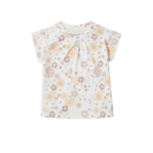 Noppies baby gebloemd T-shirt Camas zachtoranje/lila/wit Meisjes Biologisch katoen Ronde hals