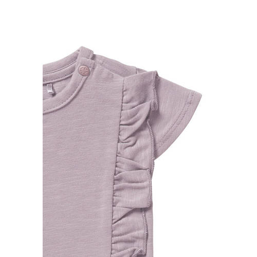 Noppies baby T-shirt paars Meisjes Biologisch katoen Ronde hals Effen 74