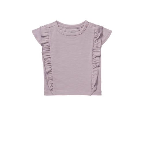 Noppies baby T-shirt paars Meisjes Biologisch katoen Ronde hals Effen