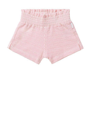baby gestreepte regular fit casual short roze/wit