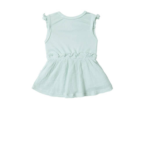 Noppies baby jurk met printopdruk en ruches mintgroen Meisjes Stretchkatoen Ronde hals 80